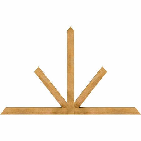 Ekena Millwork Saratoga Rough Sawn Timber Gable Bracket, Western Red Cedar, 84"W x 53"H x 4"D x 4"F, 15/12 Pitch GBW084X53X0404SAR00RWR